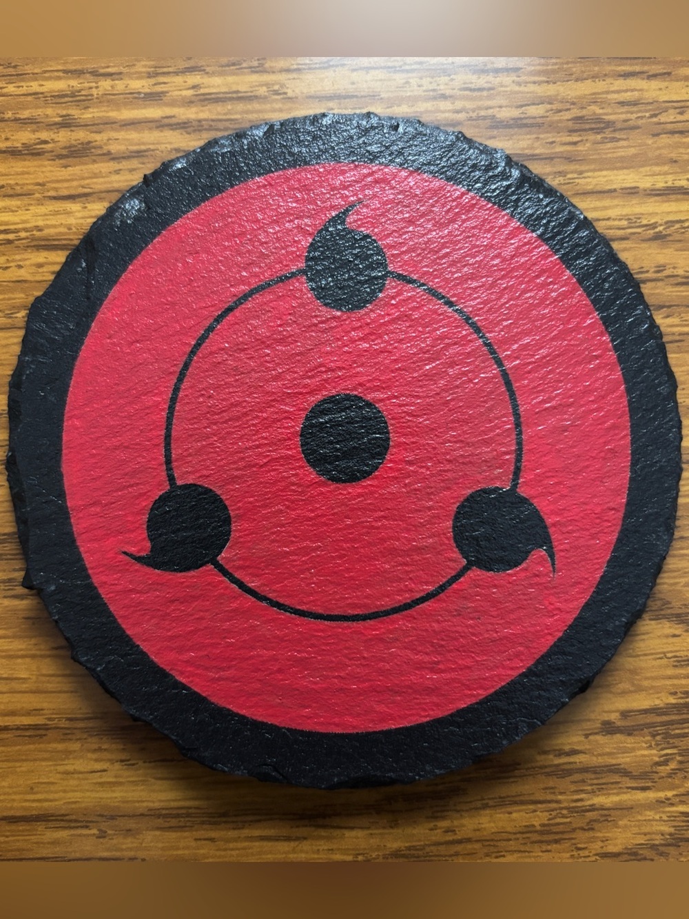 Naruto Sharingan Engraved Painted Slate Coaster